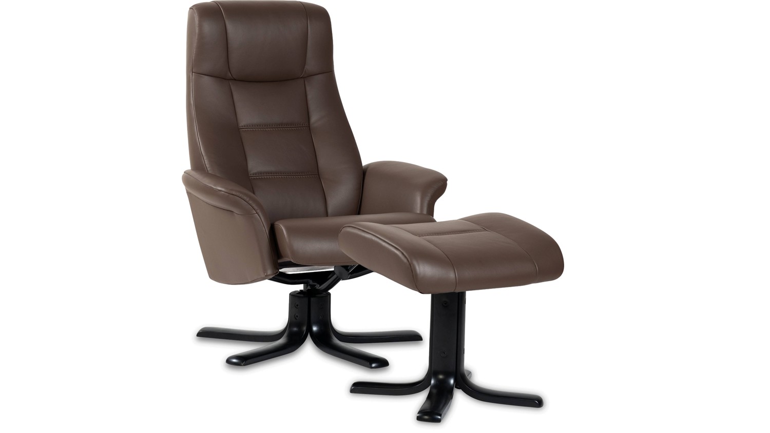 IMG Scandi 122 Leather Star Base Recliner (T412 Smoke-Black)