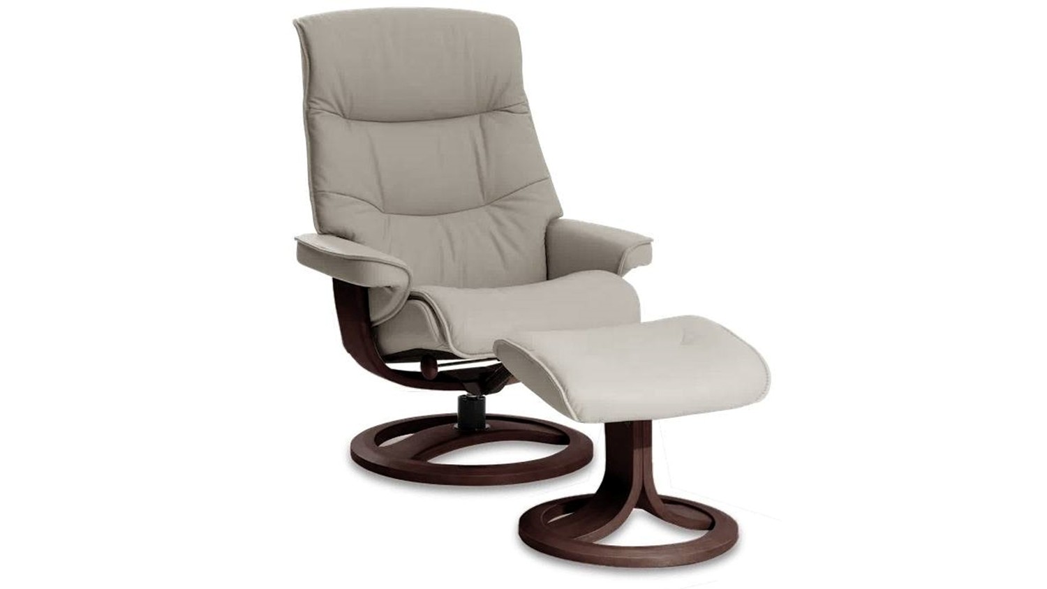 IMG Nordic 66 Leather Ring Base Recliner (Cinder/Espresse)