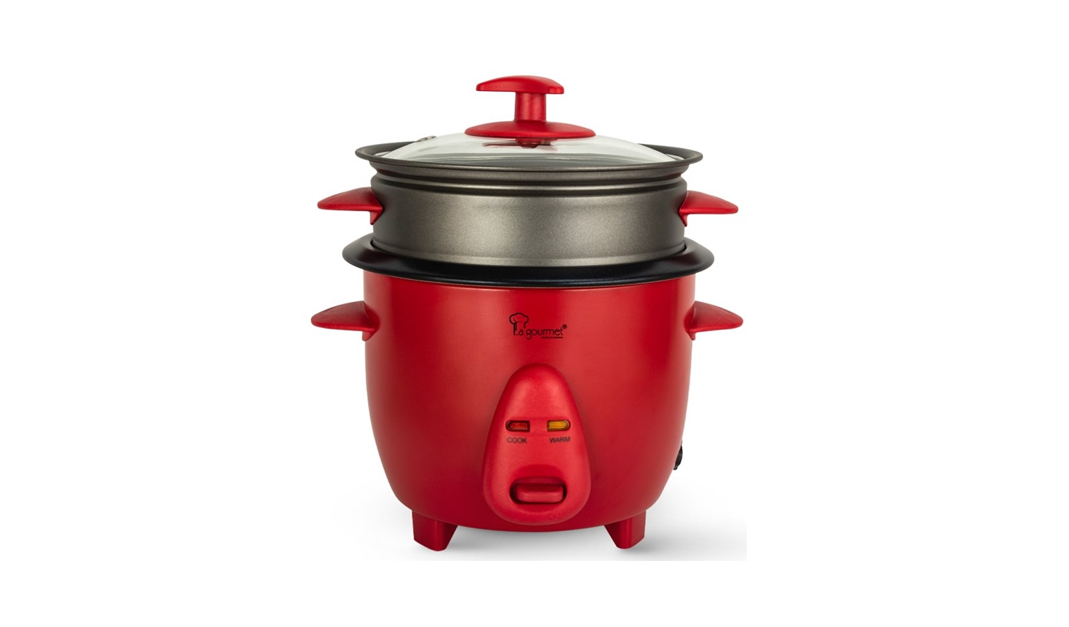 La Gourmet 0.6L Rice Cooker Non-Stick Steamer - Imperial Red (LGELRC413130)