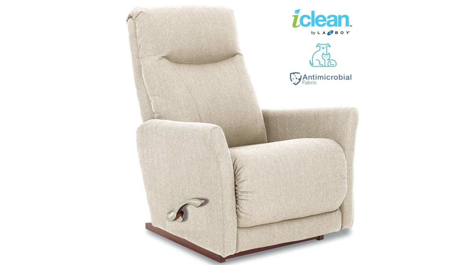 La-Z-Boy Harmony 10T iClean Pet Friendly & Antimicrobial Fabric Rocker Recliner - Ceramic