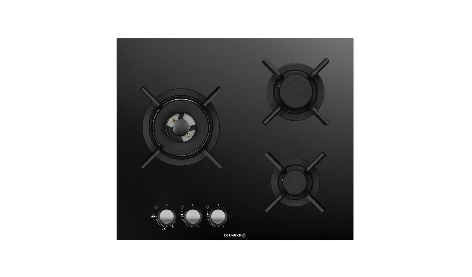 De Dietrich 60cm 3-Burner Gas Hob - Black (DPG3625BS)