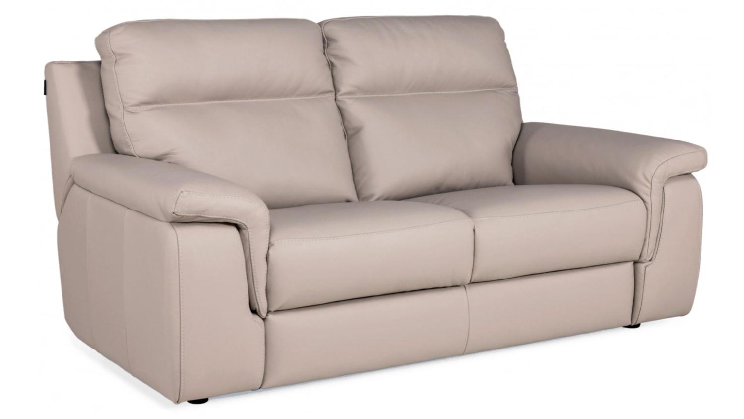 Alan Italian Made Full Leather Fixed Seat 3 Seater Sofa