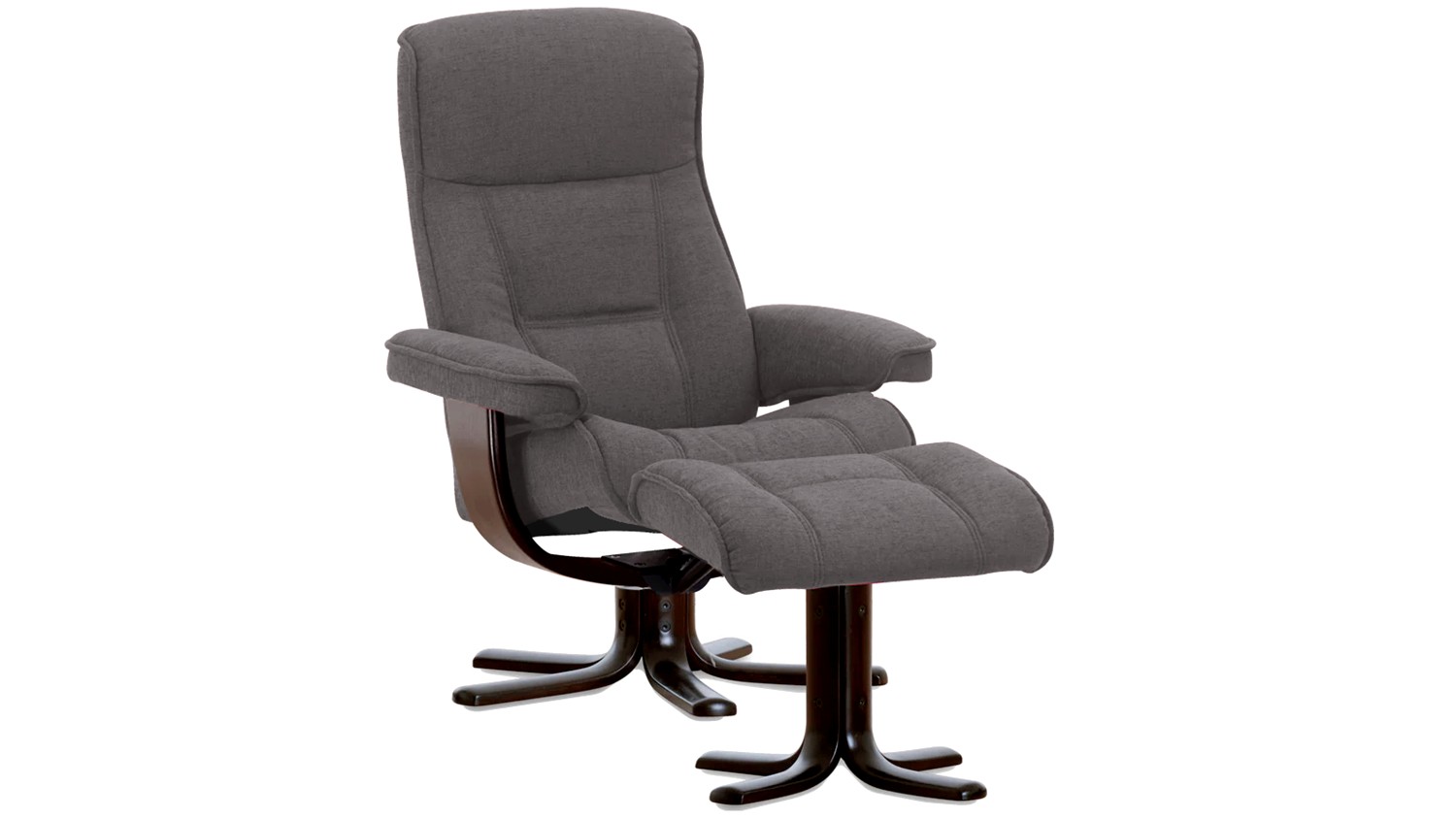 IMG Nordic 21 Easy Clean Fabric Star Base Recliner (Ultra Grey-Espresse)