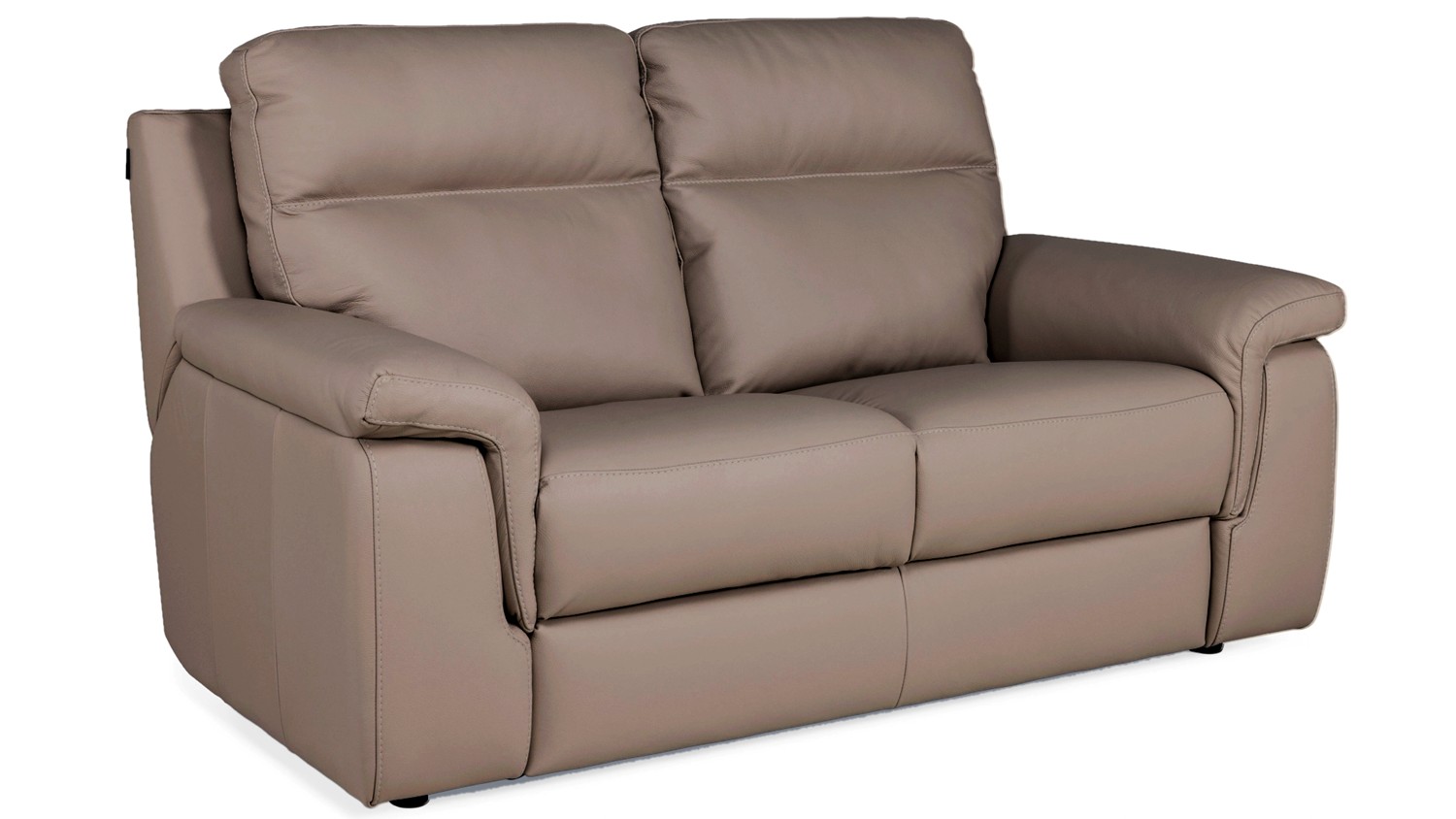 Nicoletti Home Alan 2 Seater Italian Leather Sofa - Taupe