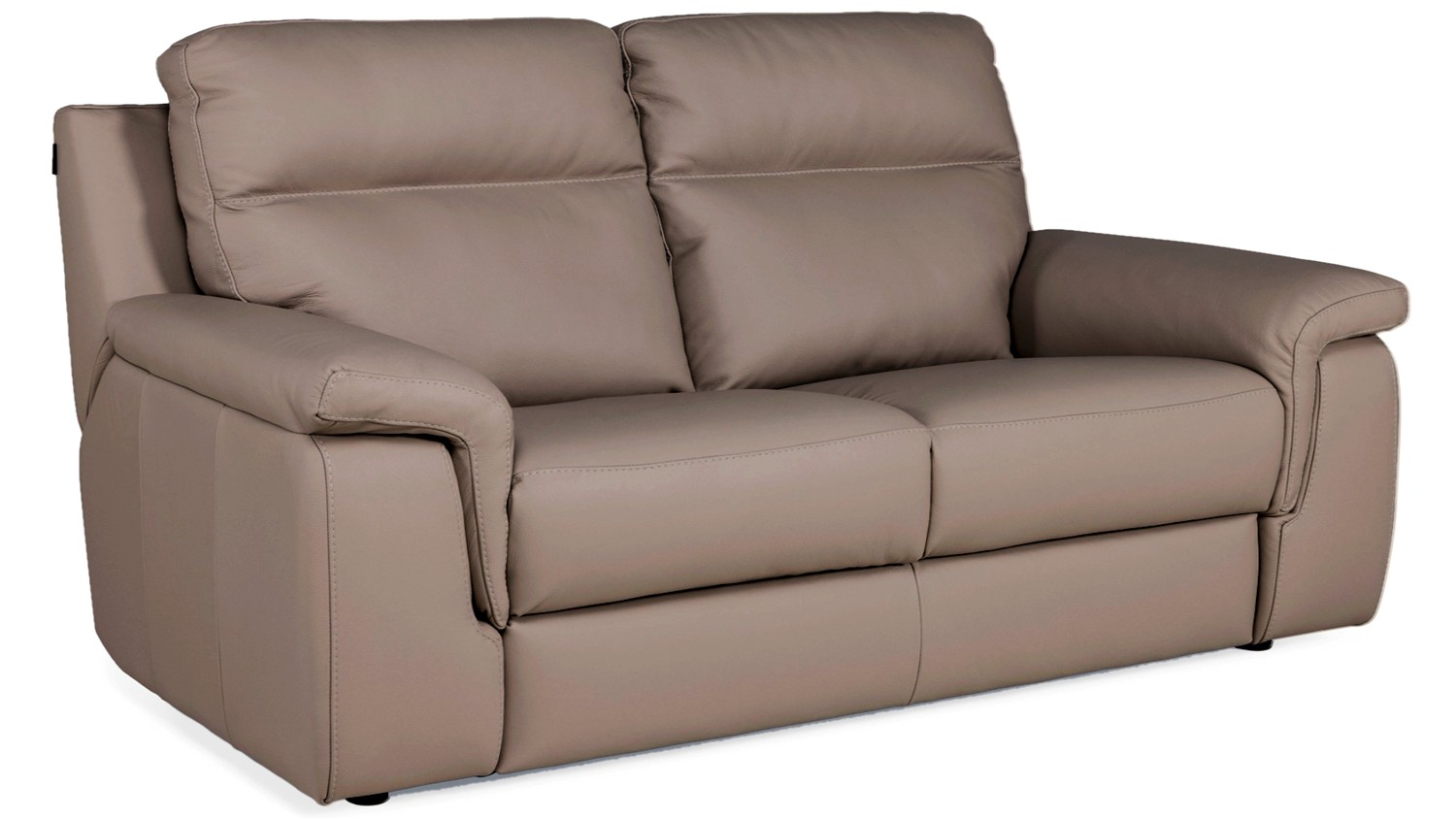 Nicoletti Home Alan 3 Seater Italian Leather Sofa - Taupe