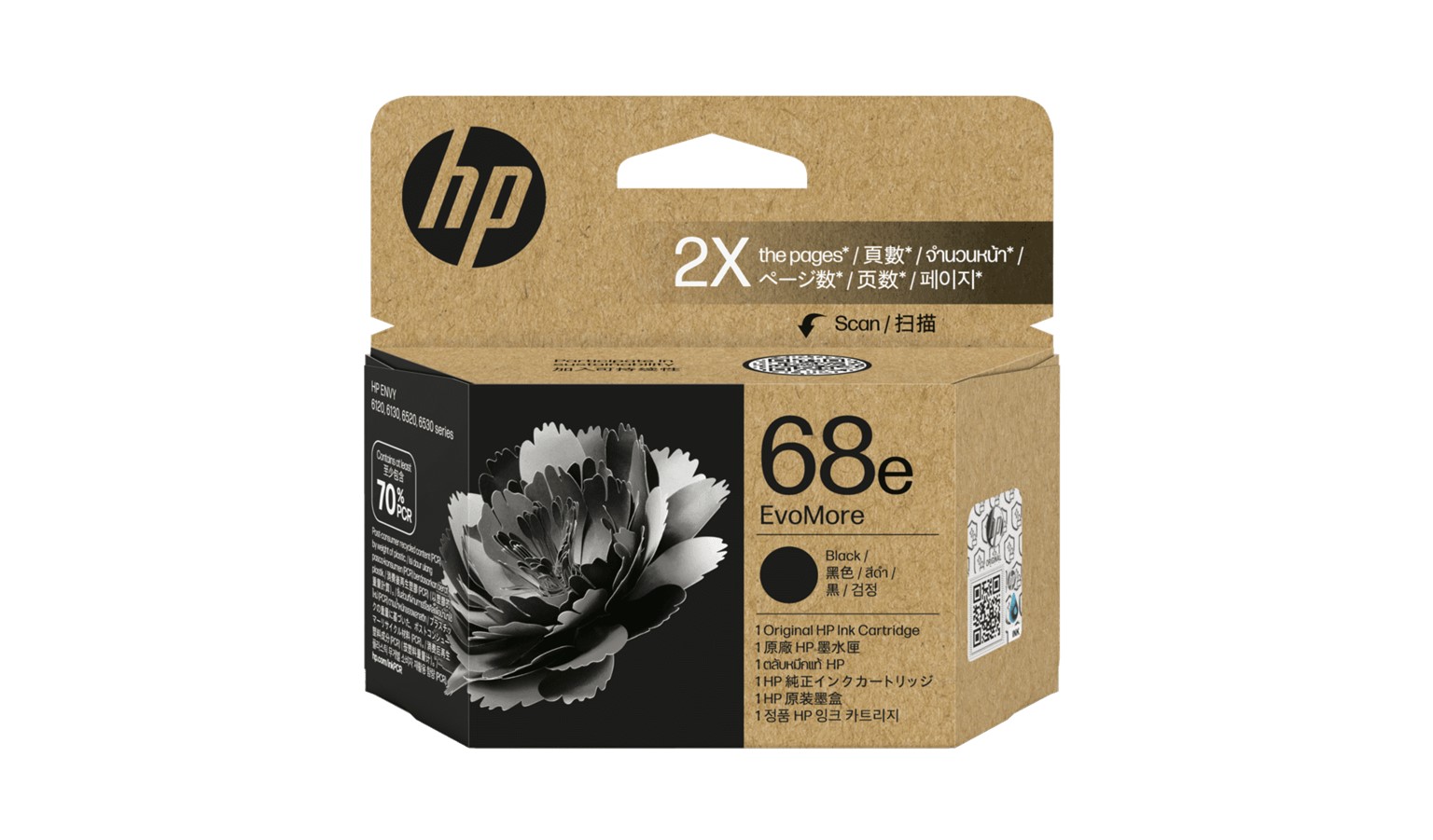 HP 68e EvoMore Original Ink Cartridge - Black (7FP22TA)