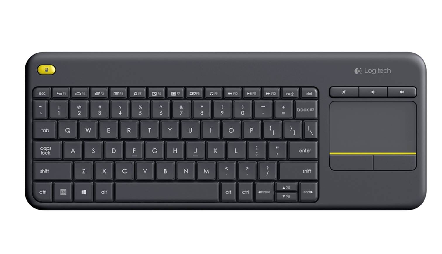 Logitech K400 Plus Wireless Touch Keyboard Black Harvey Norman