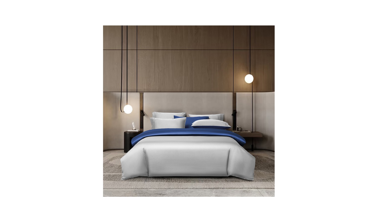 Canopy Creek Single Bedset - Silver-Navy