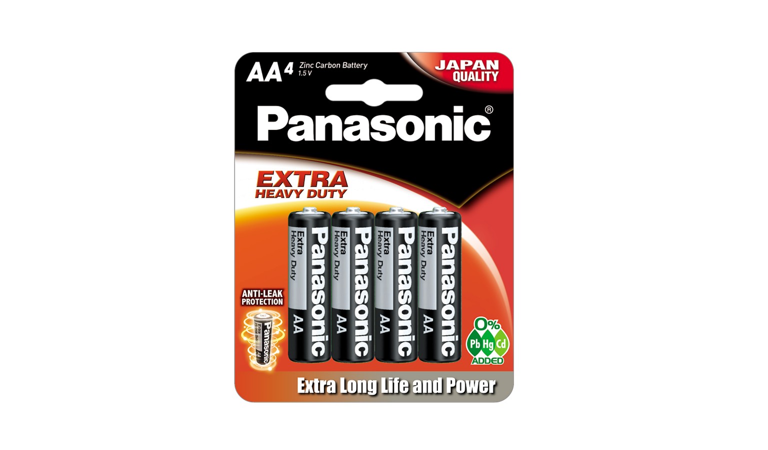 Panasonic Zinc Carbon (4-Pieces) AA Size Batteries (R6NP-4B AA)