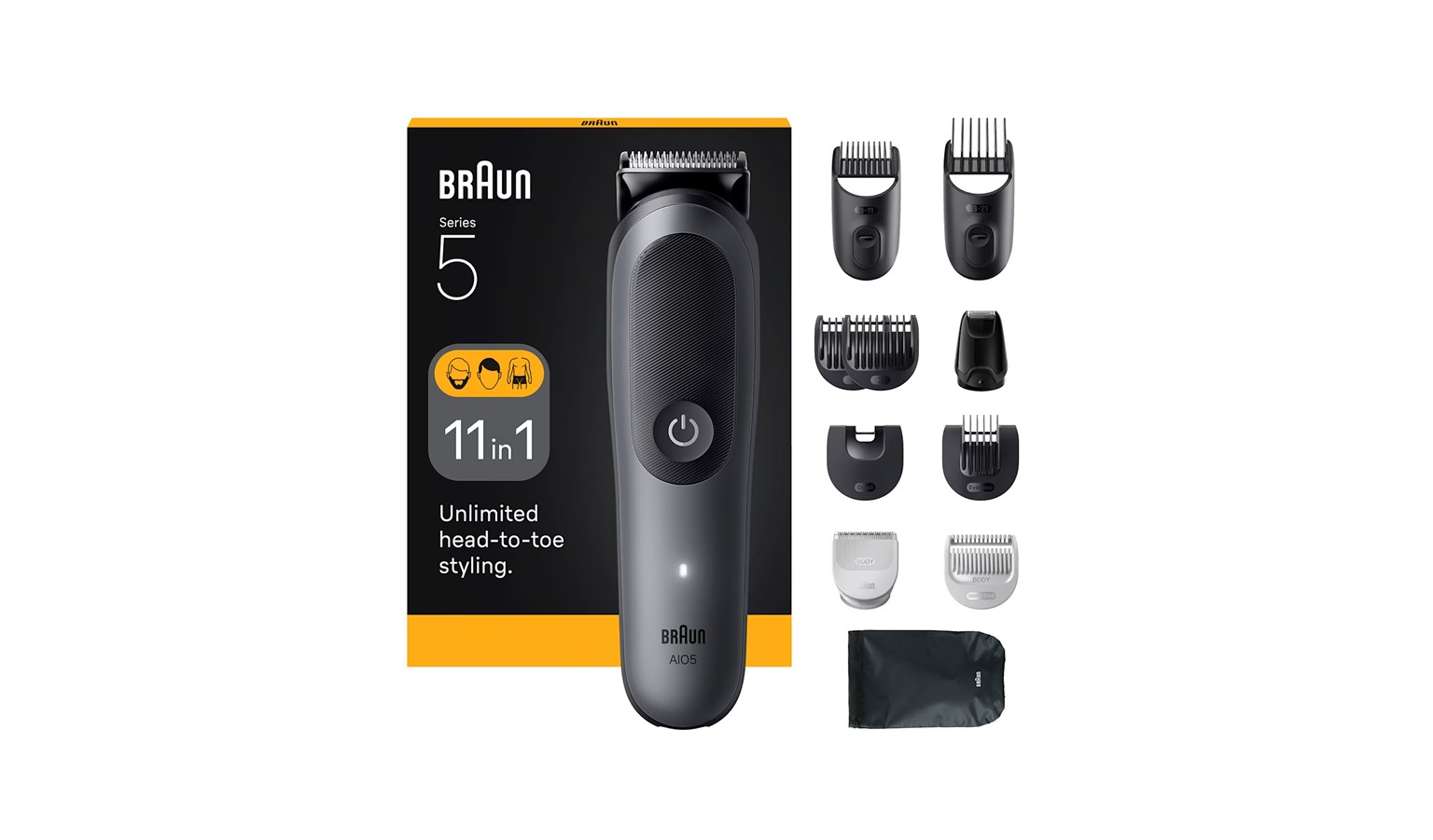 Braun Series 5 AIO5560 All-in-One Trimmers Kit - Dark Grey
