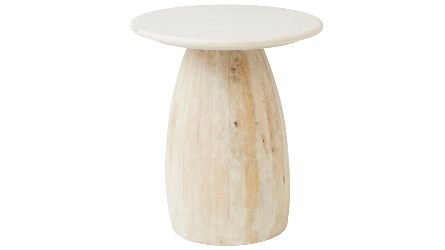 Sia Marble Side Table With Handcrafted Mango Wood Base 45x50cm