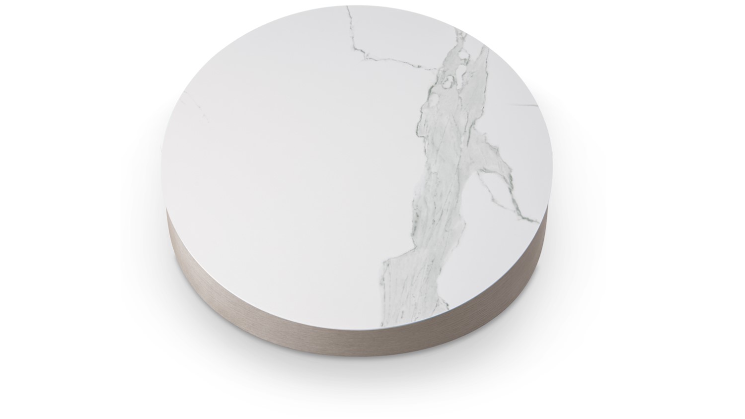 LifeStyle Coin 105cm White Ceramic Top Round Coffee Table - White / Grey_2