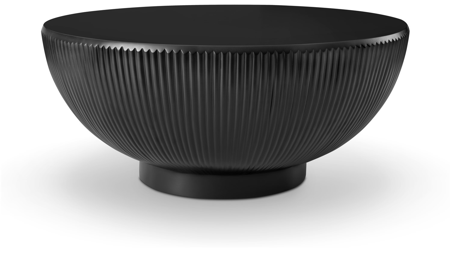 LifeStyle Greens 87cm Fibreglass Round Coffee Table - Matt Black