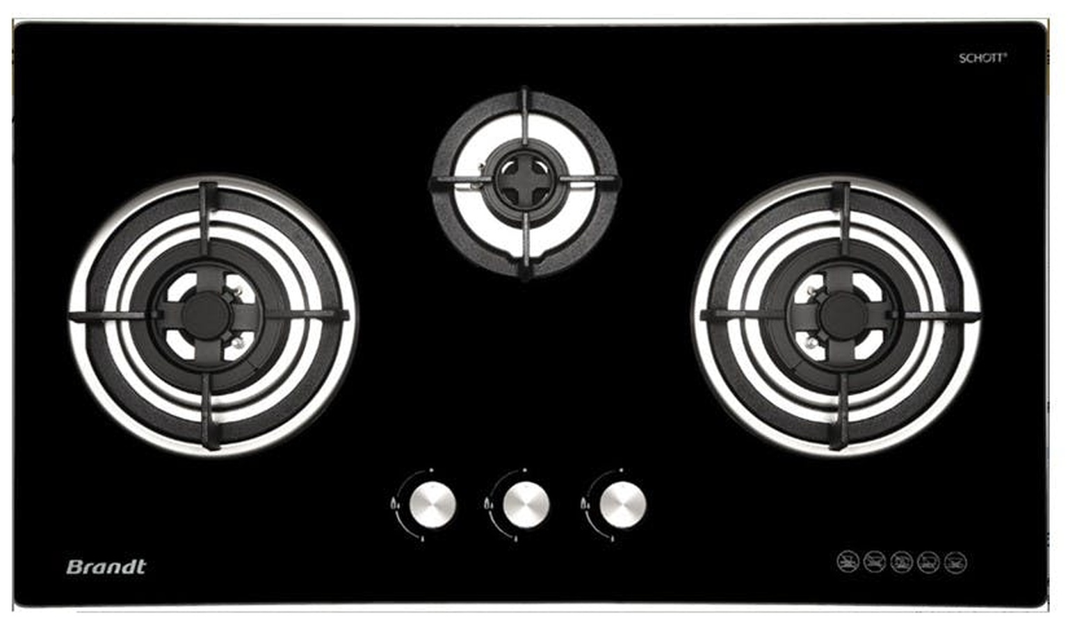 Brandt TG2293BBL 3 Burner Gas Hob - Black