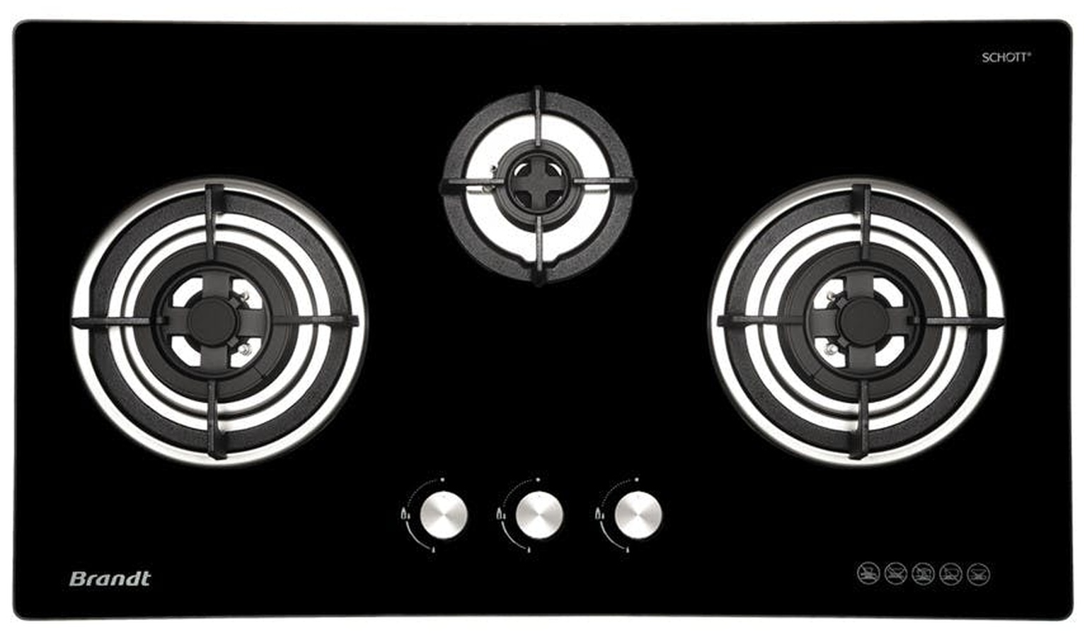 Brandt TG2293BBP 3 Burner Gas Hob - Black