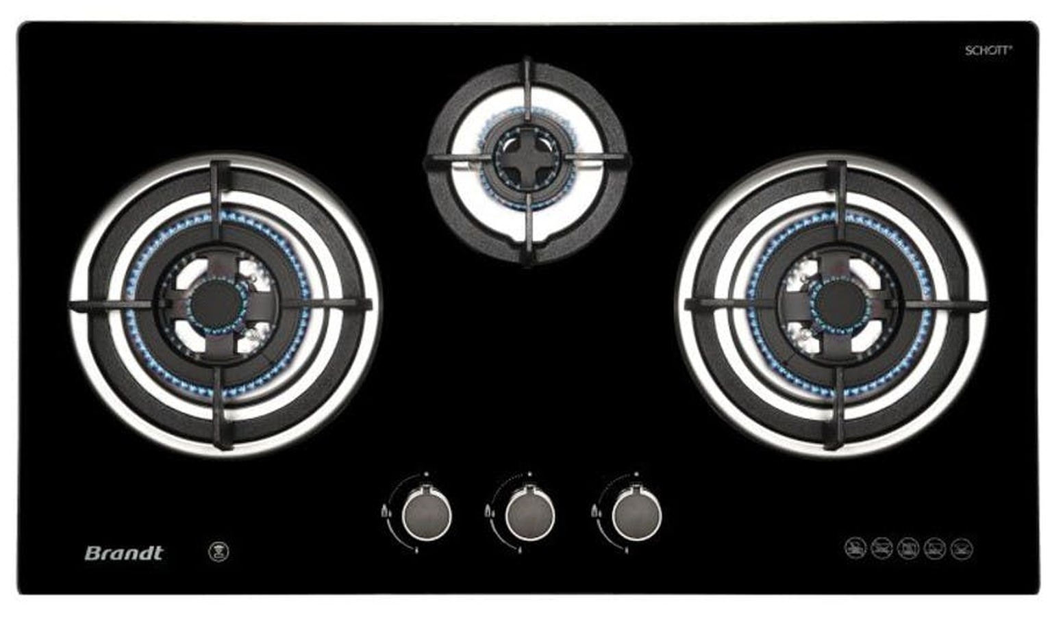 Brandt TG9905BBL 3 burner (LPG)Gas Hob - Black