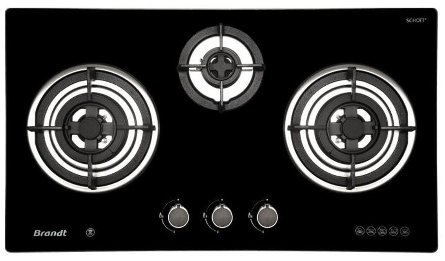 Brandt TG9905BBP 3 burner (PUB)Gas Hob - Black