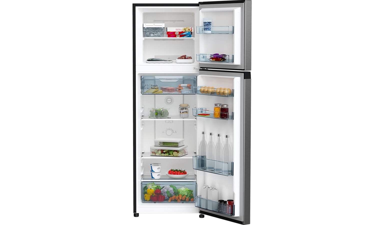 Hitachi Stylish Line 260L 2 Door Top Freezer Fridge - Inox (HRTN5275MF1XSG)_3