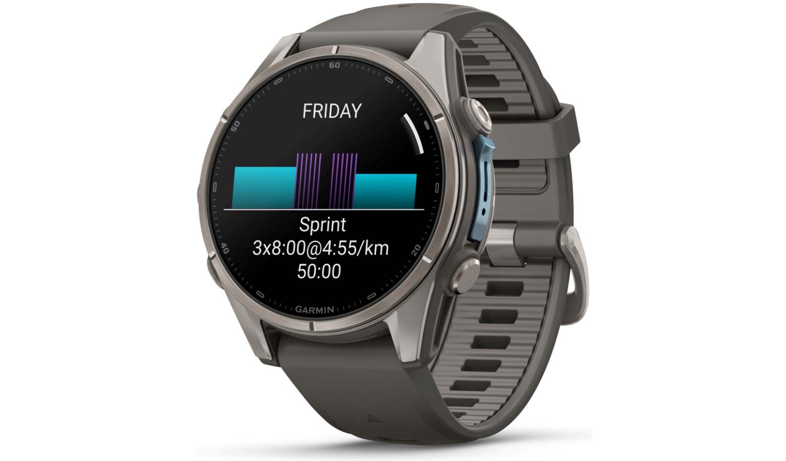 Garmin fēnix 9 - 43mm GPS Smartwatch - Titanium with Pebble Gray Silicone Band (GM-010-04761-15)_1