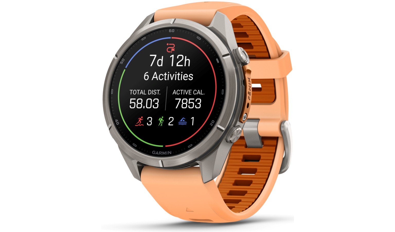 Garmin fēnix 9 Pro - 43mm GPS Smartwatch - Titanium with Shell Pink/Autumn Orange Silicone Band (GM-010-04335-97)_4