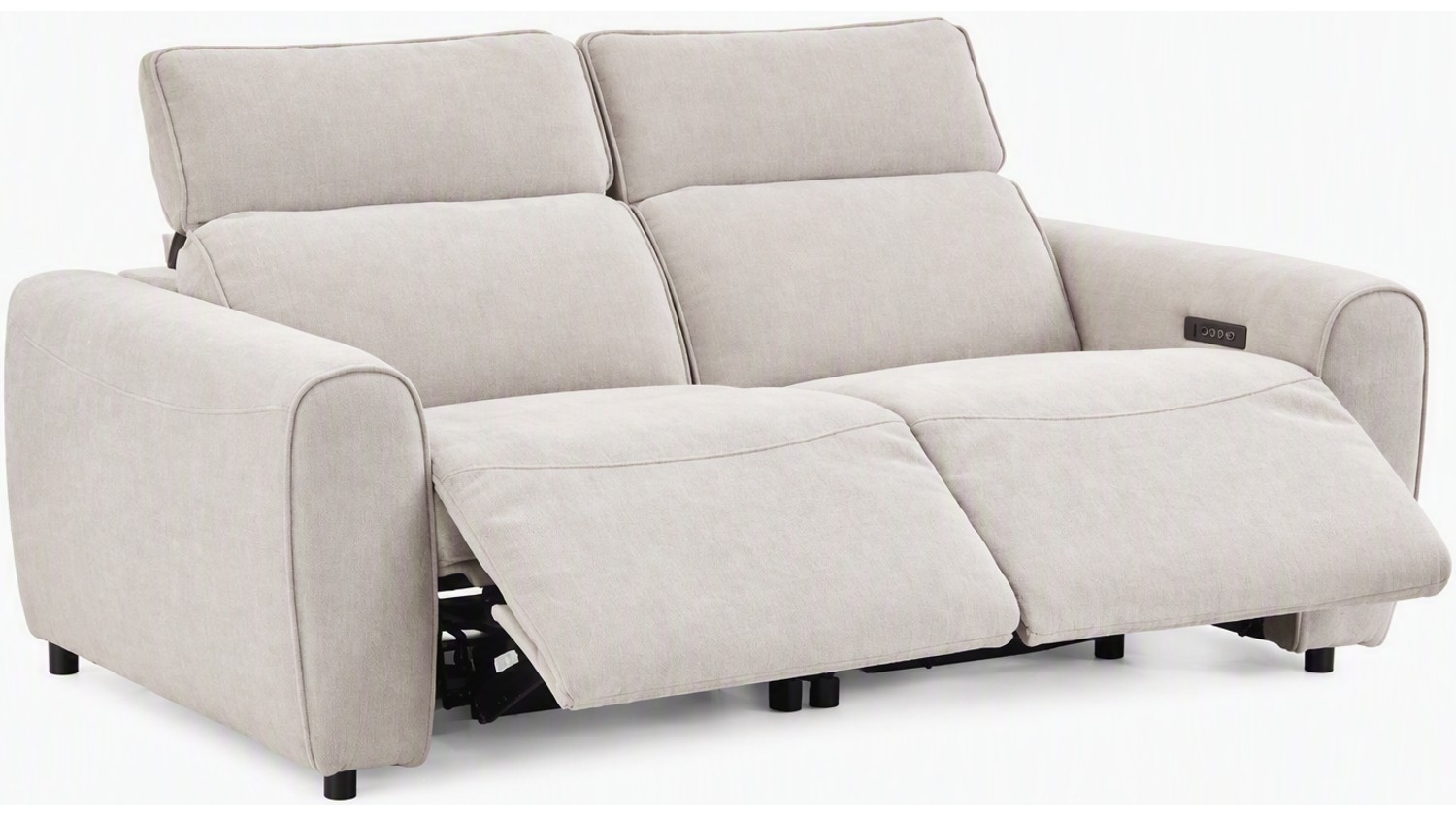 LifeStyle Civio 2 Seater Pet-Friendly Fabric Zero Wall Power Recliner Sofa - Light Grey_2
