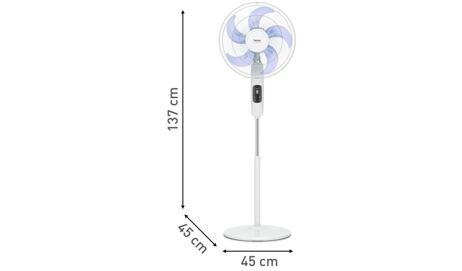 Tefal 16-inch Turbo Silence DC Adjustable Stand Fan - White (VF5450)_7