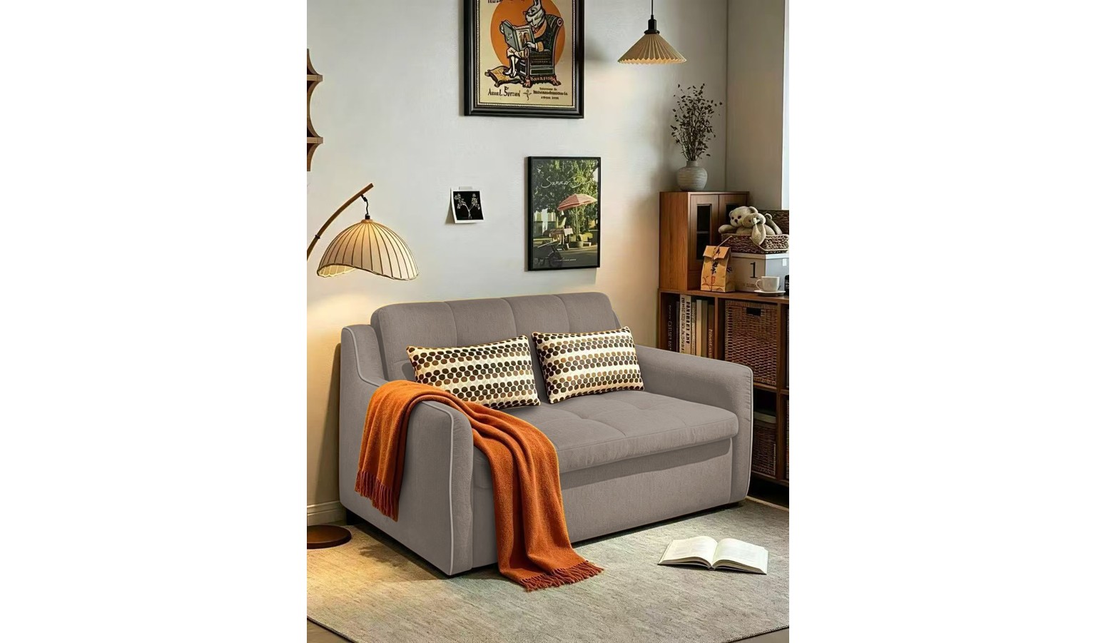 Kentia Sofa Bed with Remote Control - Colour: Taupe Grey