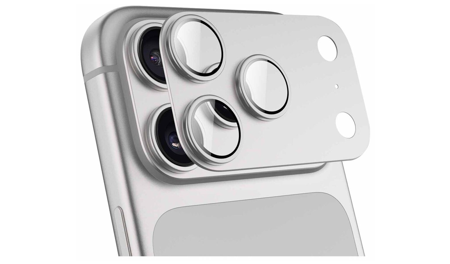 N.Brandz Matrix Full Coverage Glass Lens Protector for iPhone 18 Pro Max / 17 Pro Max - Silver (N-LENS-FUL18PM-SV)_1