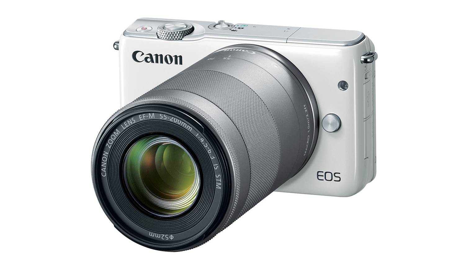 Canon EOSM10 DSLM with EFM1545mm & 55200mm Lens Kit White