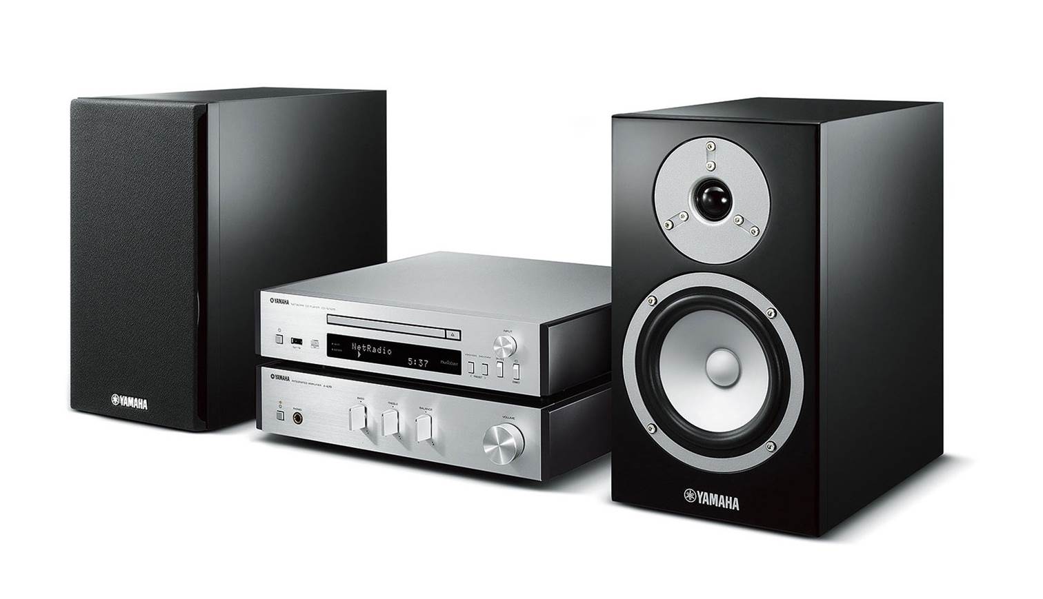 Yamaha MCRN670 MusicCast Micro Component System Silver/Black