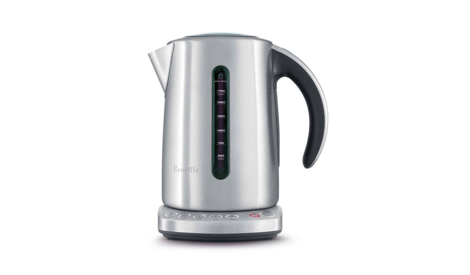 brushed silver kettle