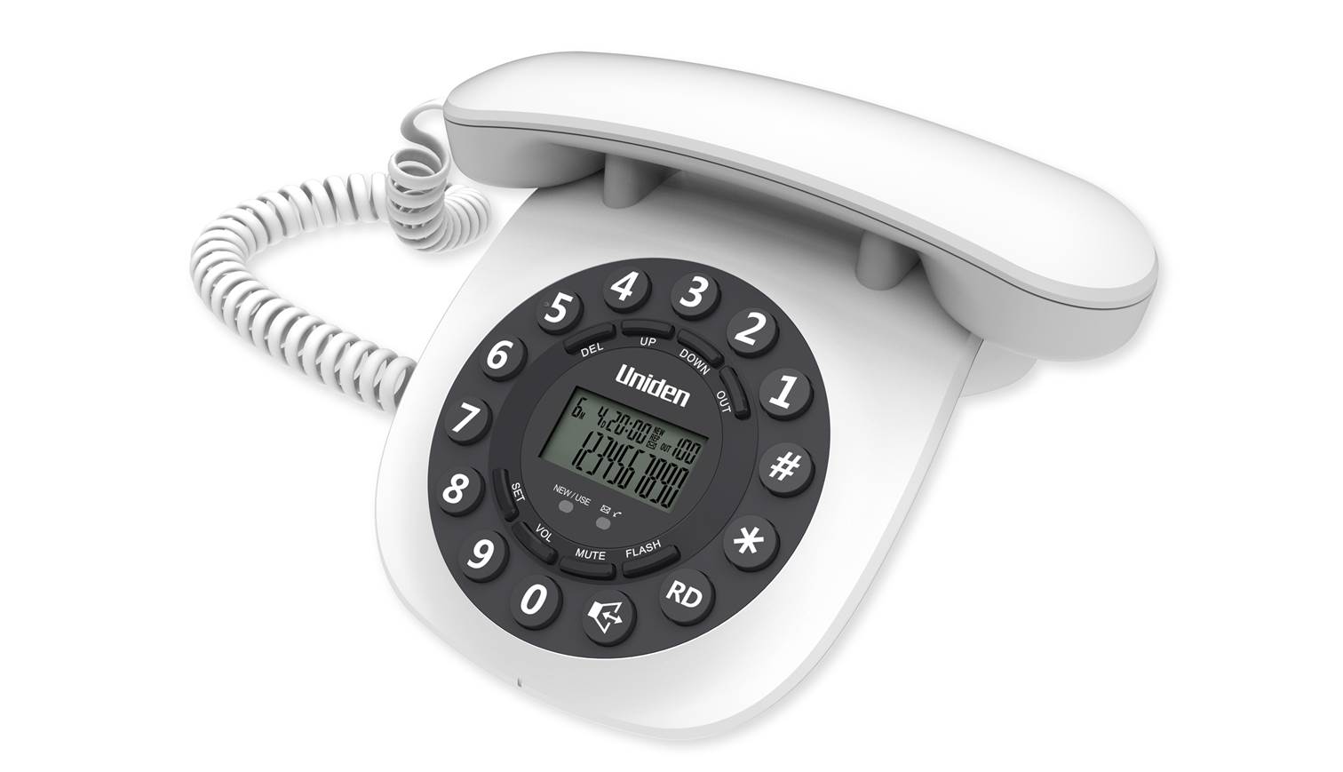 Uniden AT8601 Corded Phone White Harvey Norman Singapore