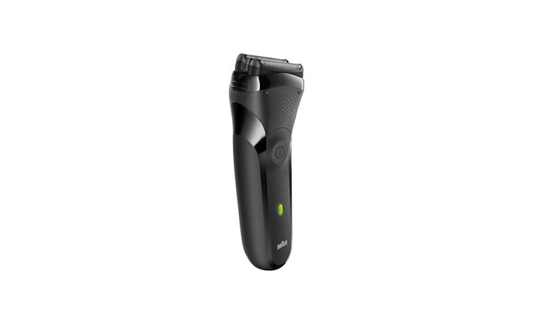 Braun Series 3 300s Rechargeable Electric Shaver - Black (Side View)
