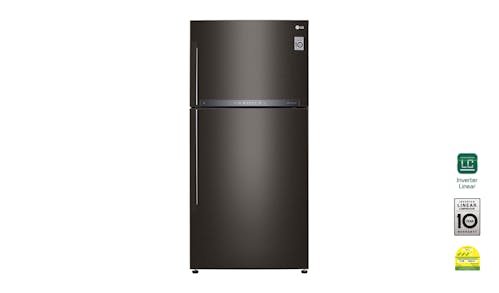 LG (GT-M5967BL) 592L Top Freezer with Inverter Linear Compressor 2-Door Refrigerator - Black Steel