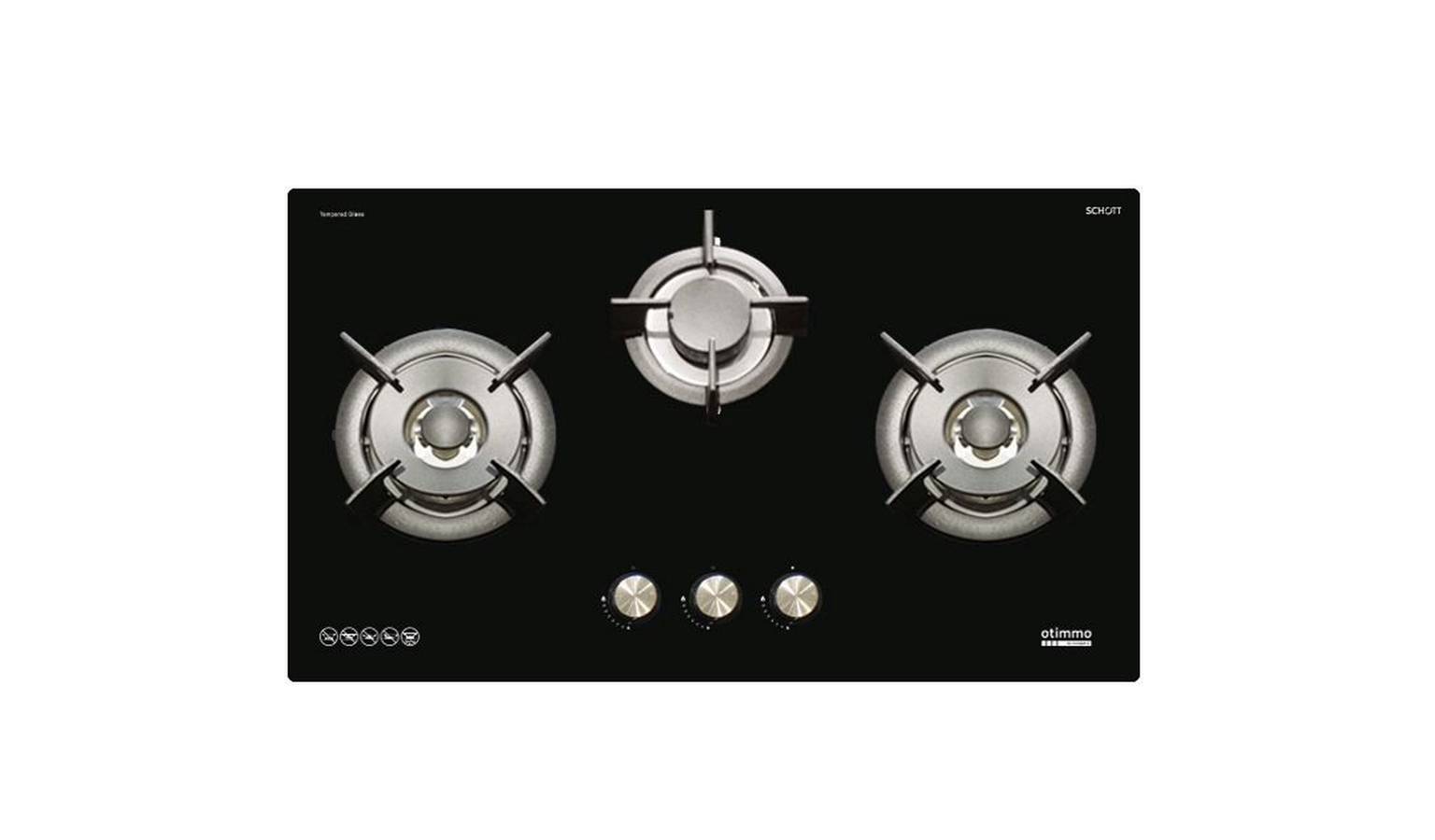 EuropAce EBH6391S (TG) 90cm 2Burner Gas Cooker Hob - Black-01