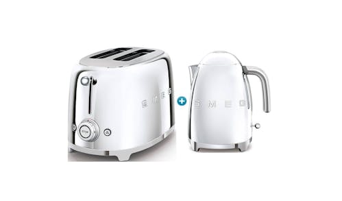 Smeg TSF01SSUK Toaster + 1.7L KLF03SSUK Kettle - Chrome/SS