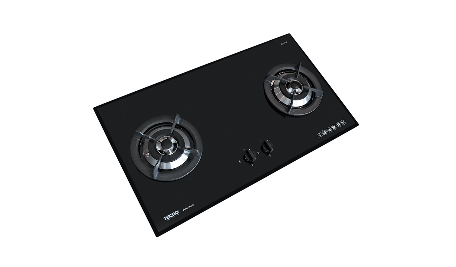 Tecno T222TGSV 90cm 2-Burner Cooker Hob - Black 01