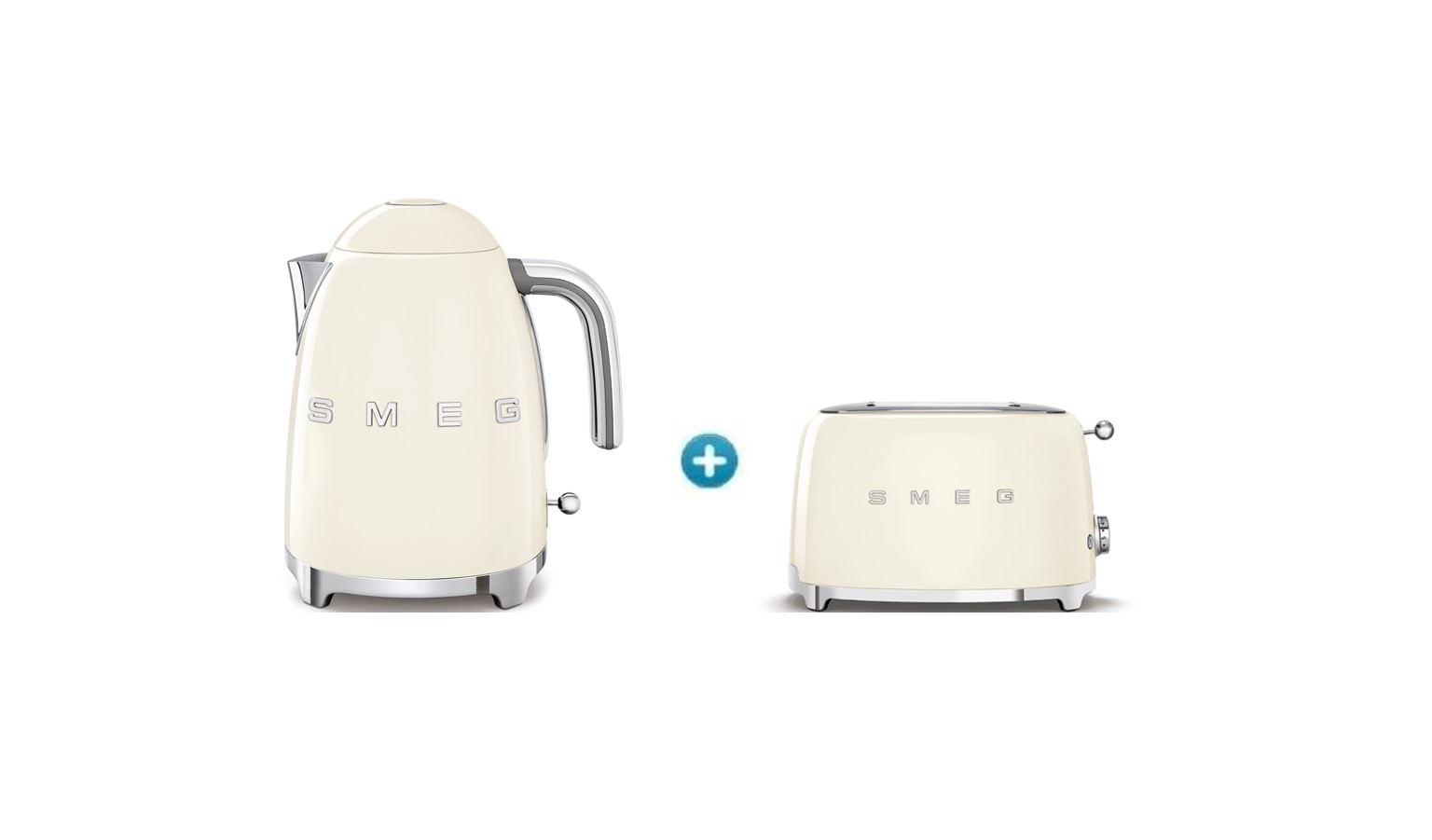 Smeg TSF01CRUK Toaster+KLF03CRUK Kettle - Cream-01