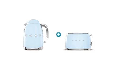 Smeg TSF01PBUK Toaster + KLF03PBUK Kettle - Pastel Blue