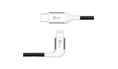J5 JALC15W USB-C to L-Shape Lightning Cable - White-01