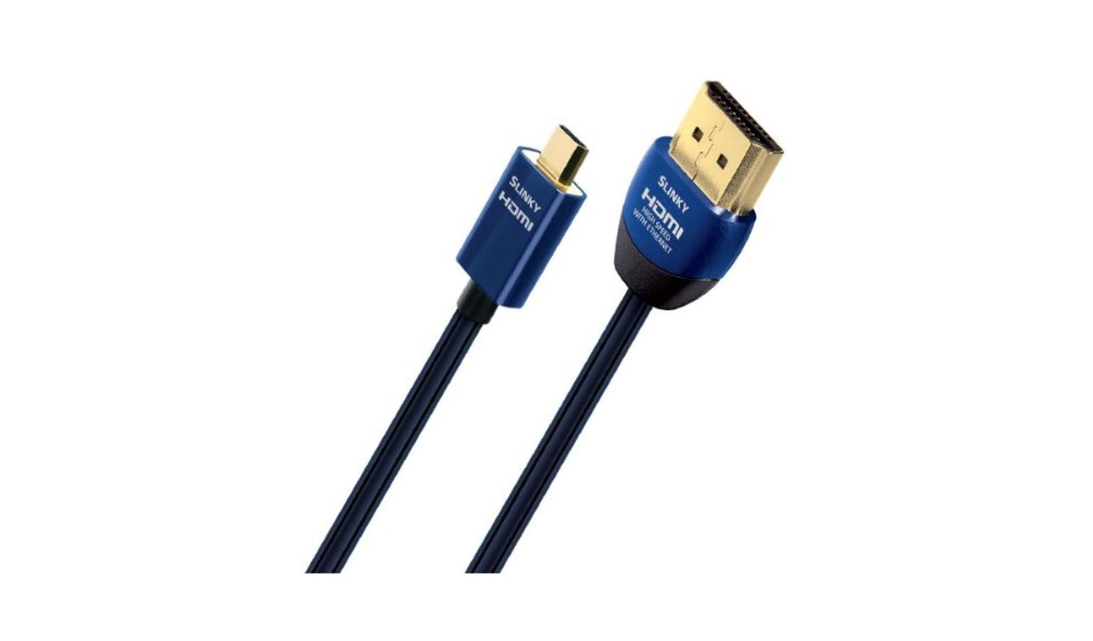 AudioQuest Slinky 2m Micro to Standard HDMI Cable Blue