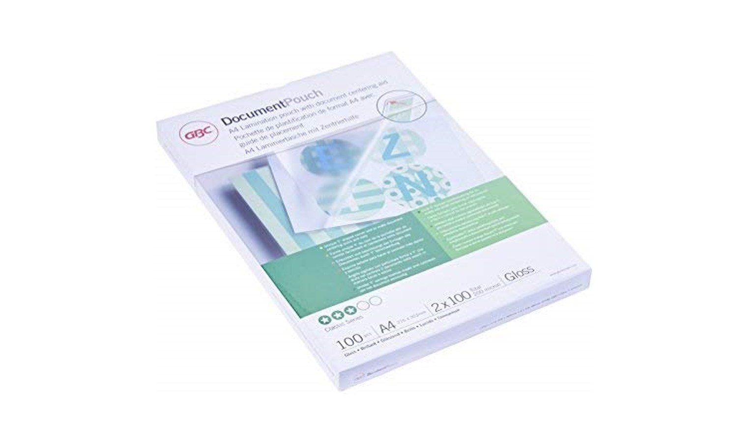 GBC Laminating Pouch A4 with High Gloss Finish 100 Pcs-01