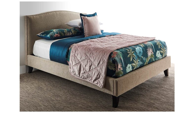 Placido Bed Frame in Warwick Fabric Upholstery - Queen Size