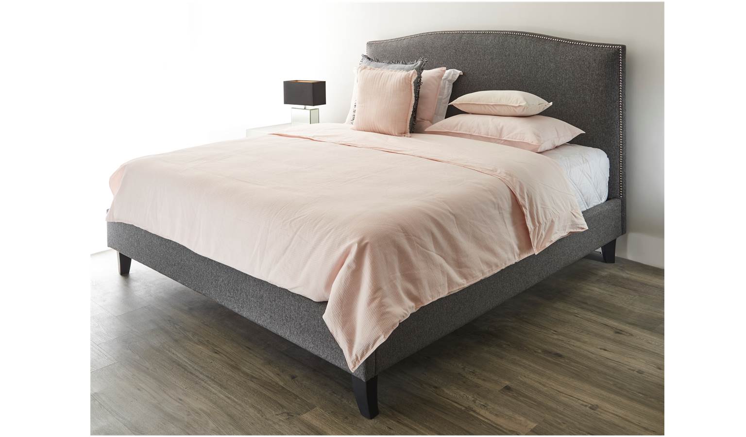 Placido High Bed Frame in Warwick Fabric Upholstery - King Size