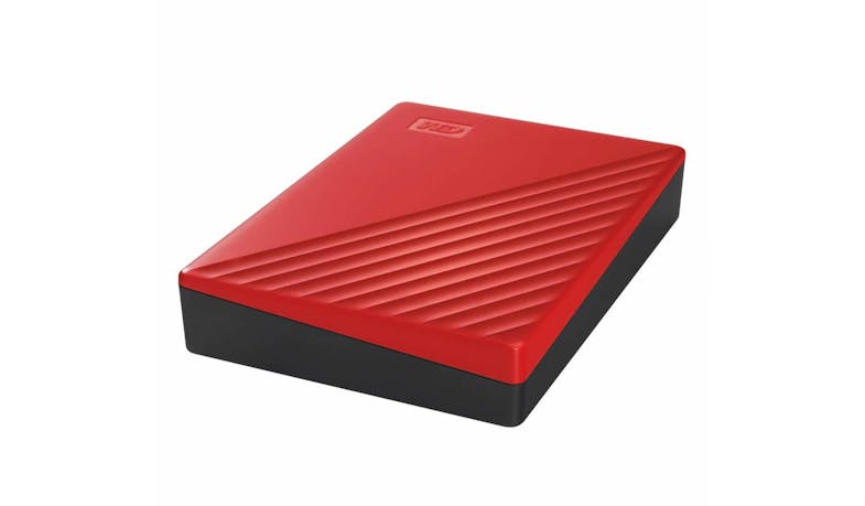 Western Digital WDBPKJ0040BRD My Passport 4TB Hard Disk Drive - Red (Alt Angle)