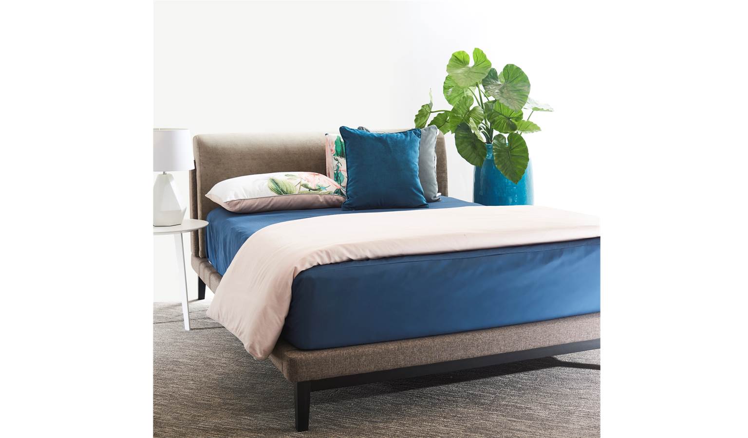 Blake Bed Frame in Fabric Upholstery - Queen Size