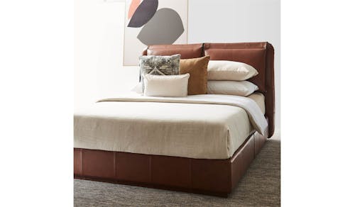 Corby Bed Frame (Leather) - Queen Size