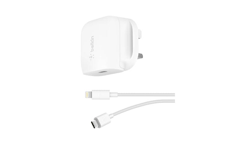 Belkin F7U096my04WHT USB-C 18W Wall Charger + USB-C to Lightning Cable