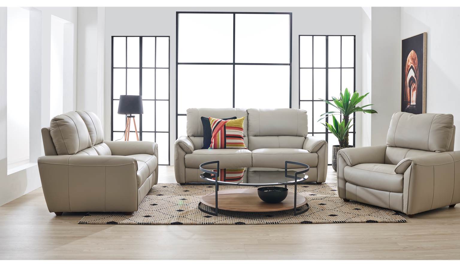 Luke Full Leather 1-Seater Sofa