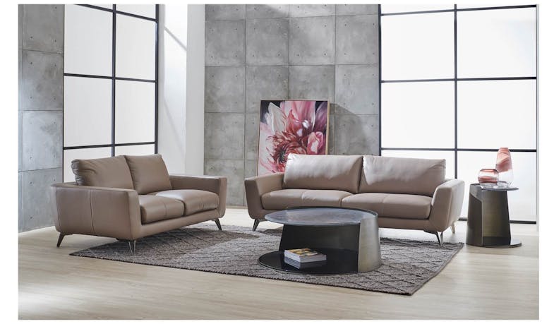 Mateo Full Leather 3-Seater Sofa with Adjustable Headrest